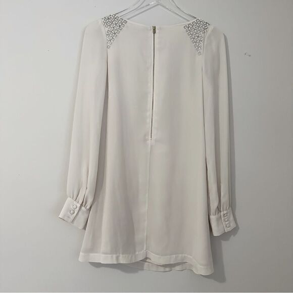 ⭕️ GUESS by Marciano Dress Cream Silver Crystals Embroidered XS - Picture 7 of 10